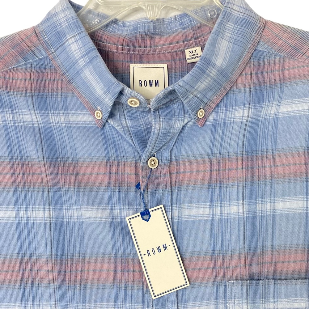 ROWM Dusty Blue Button Down Shirt; XLT - Picture 2 of 11